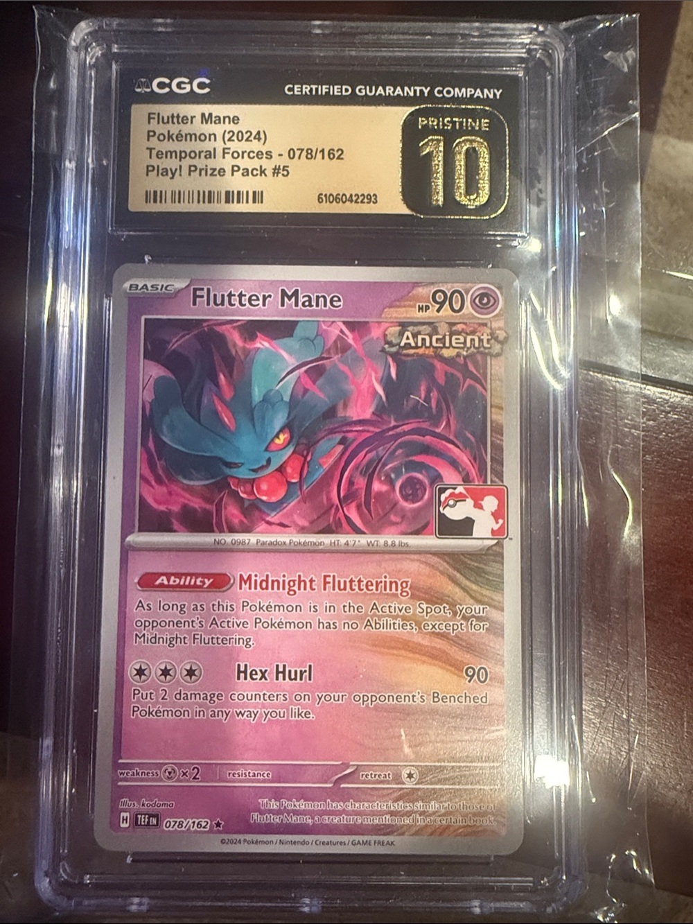 Pokemon Flutter Mane Card – Pink and Purple Ancient Artwork CGC Pristine  10 Pop